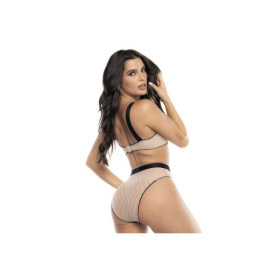 Ensemble 2 pièces soutien-gorge et culotte Chair / Noir 